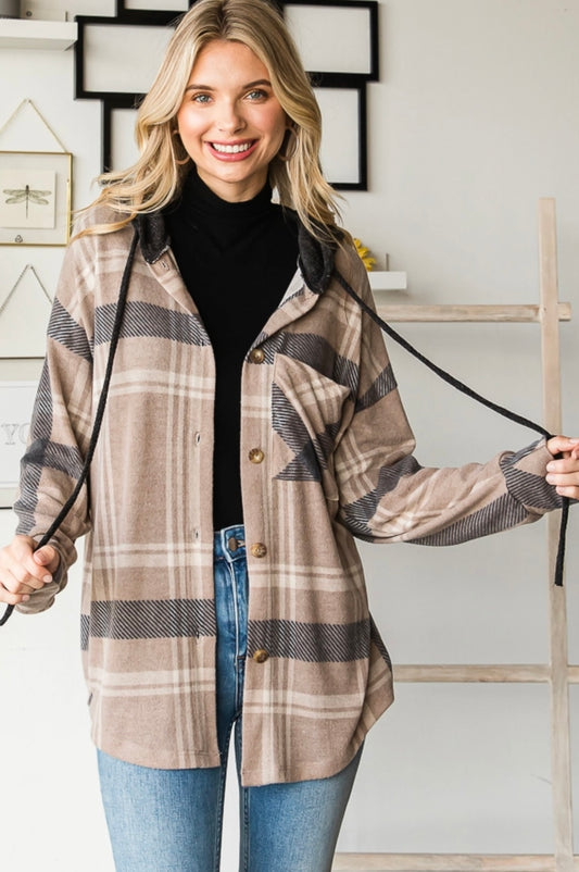 Mocha Hooded Shacket