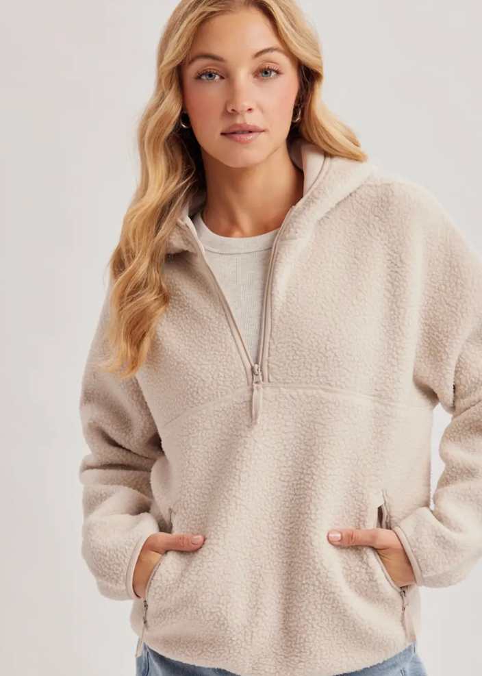 Cream Sherpa Sweatshirt