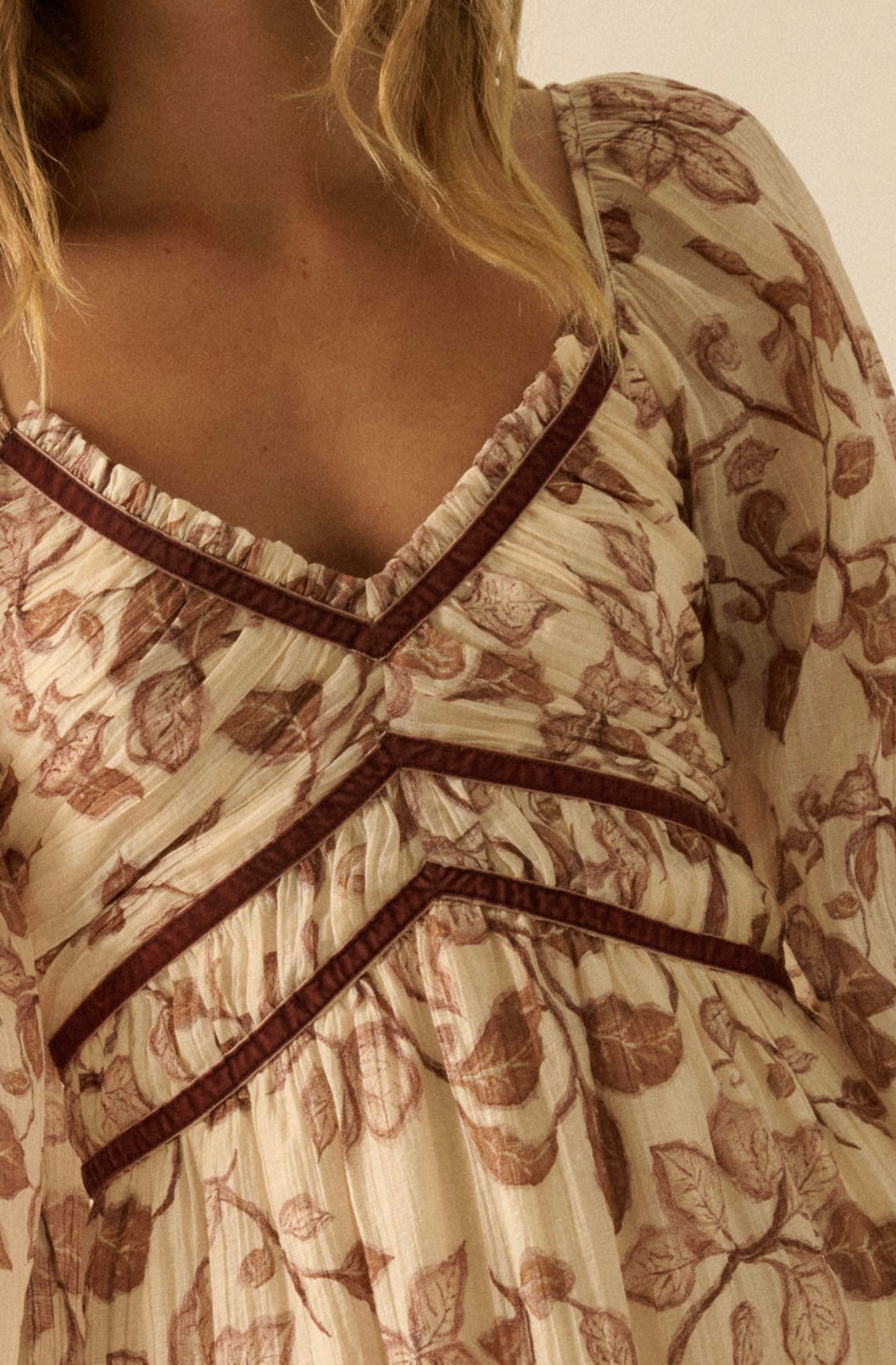 Felicity Floral Velvet Trimmed Dress