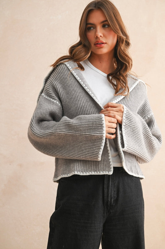 Grey Stitch Sweater
