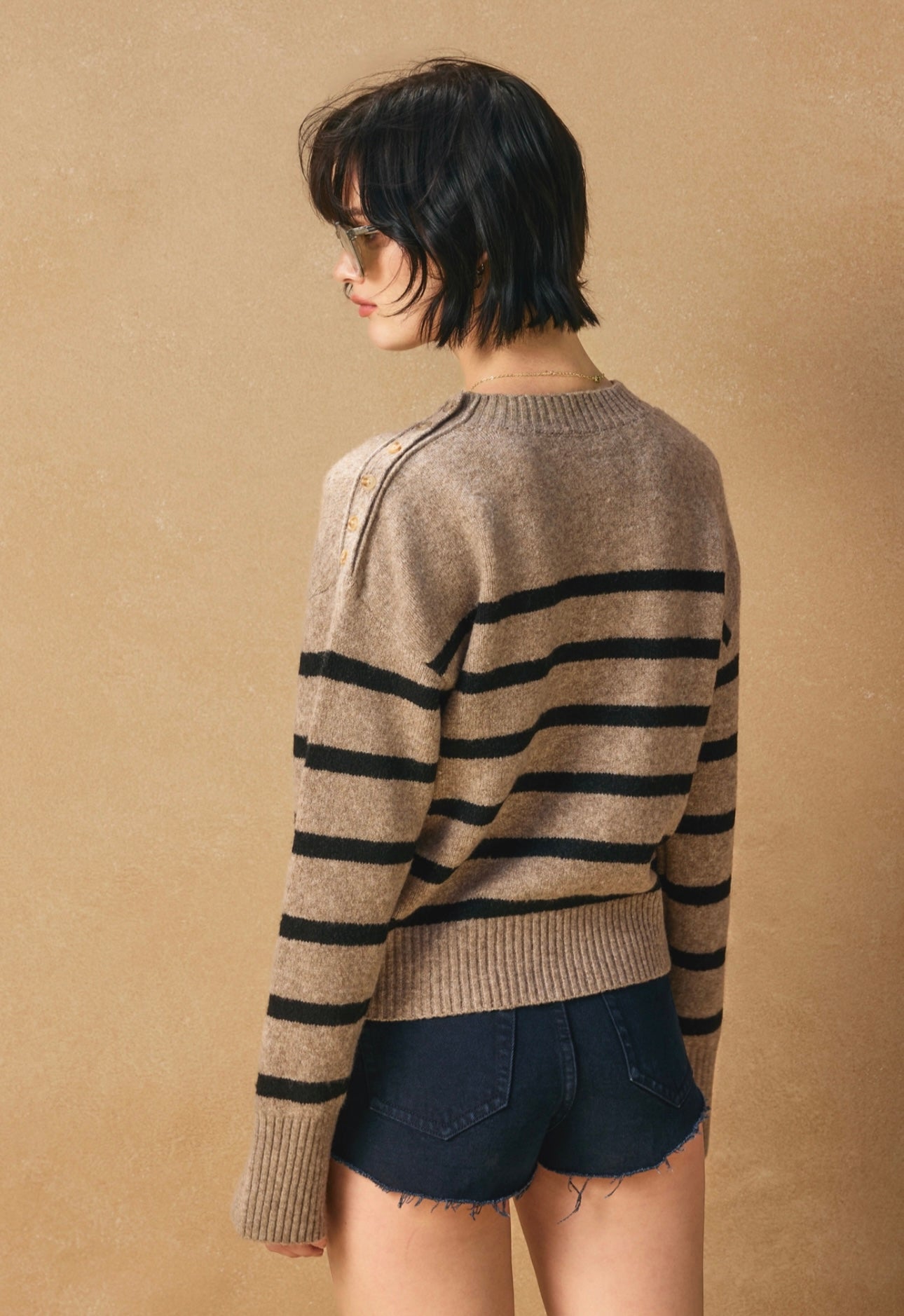 Dark Taupe Stripped Sweater