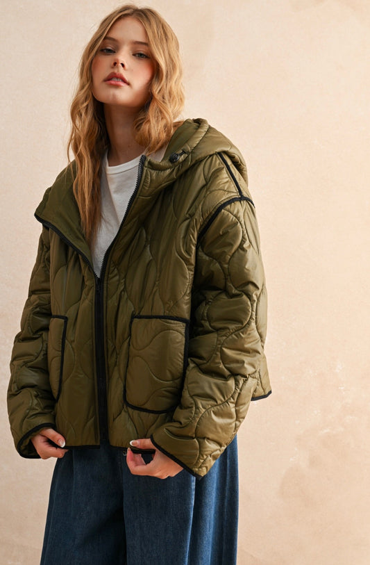 Olive Quilted Jacket