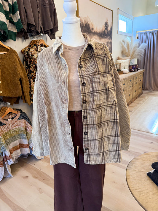 Vintage Plaid Printed Wash Flannel