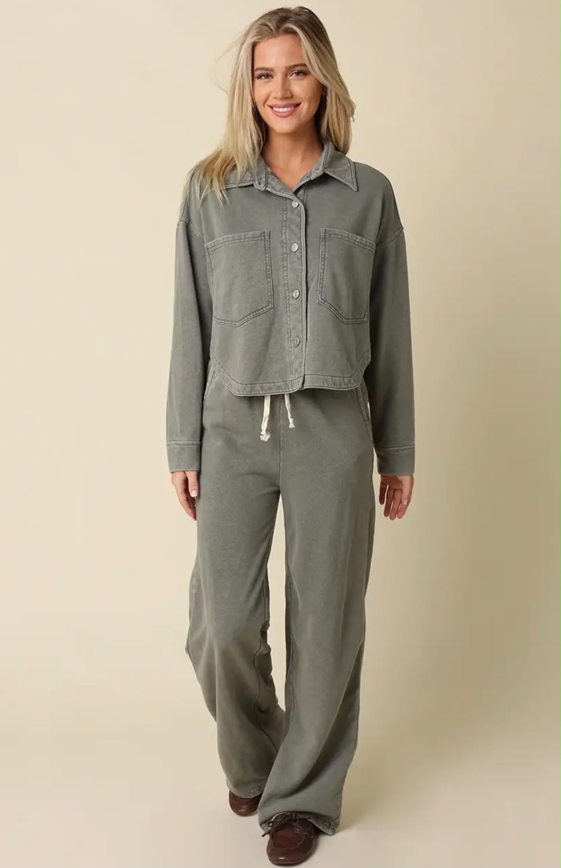 Olive Cropped Utility Jacket