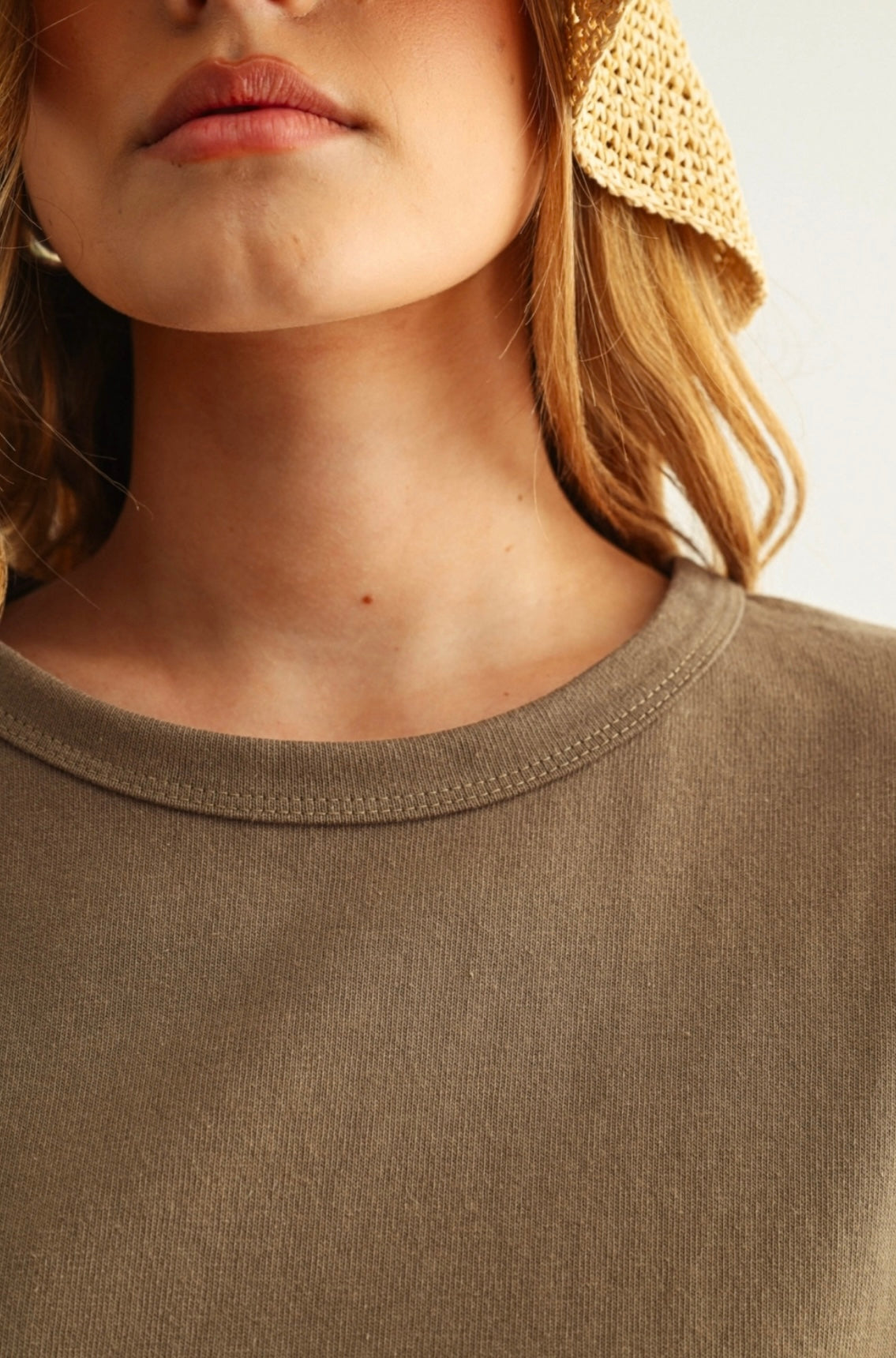 Mocha Short Sleeve Linen Top