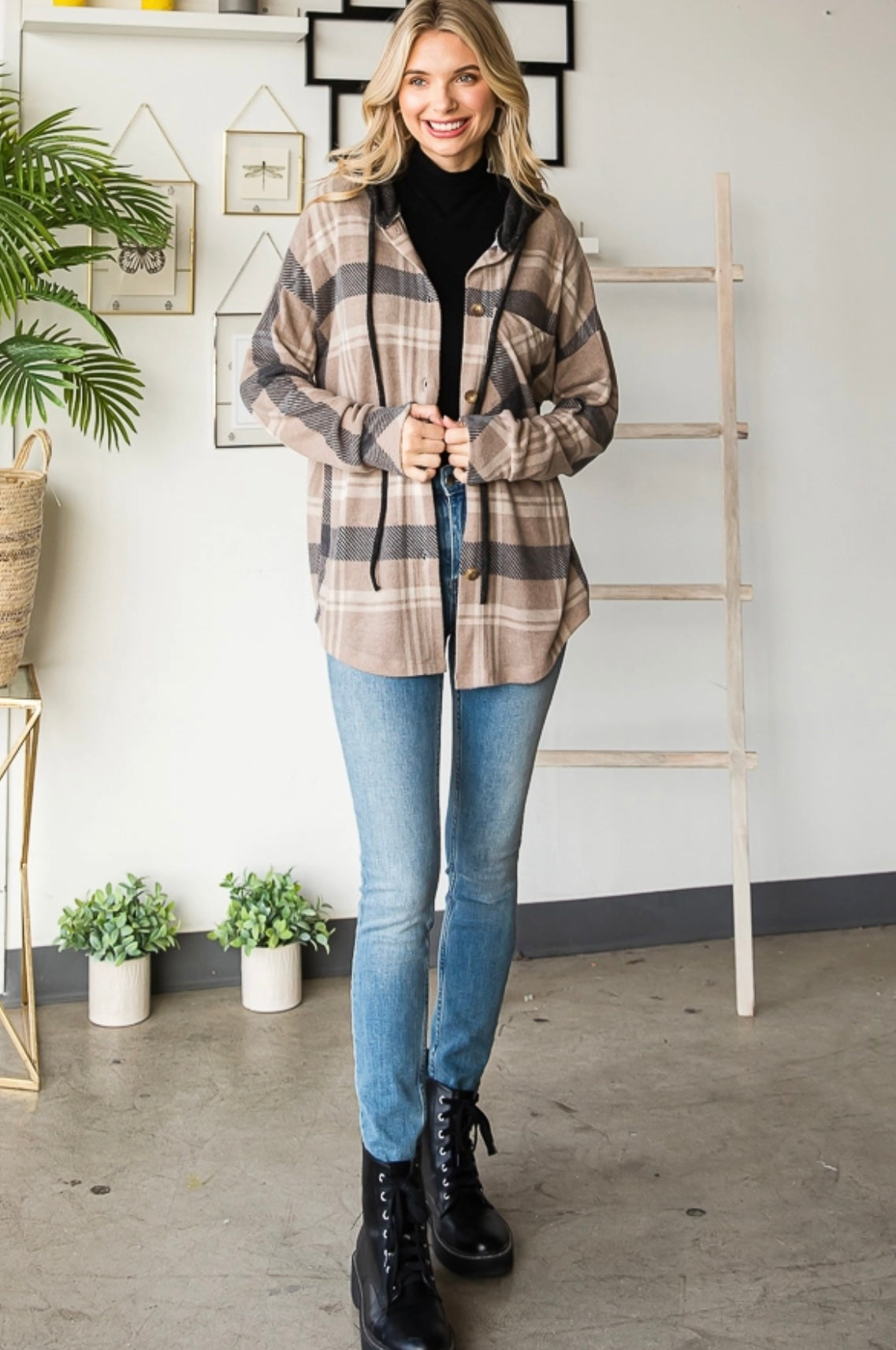 Mocha Hooded Shacket