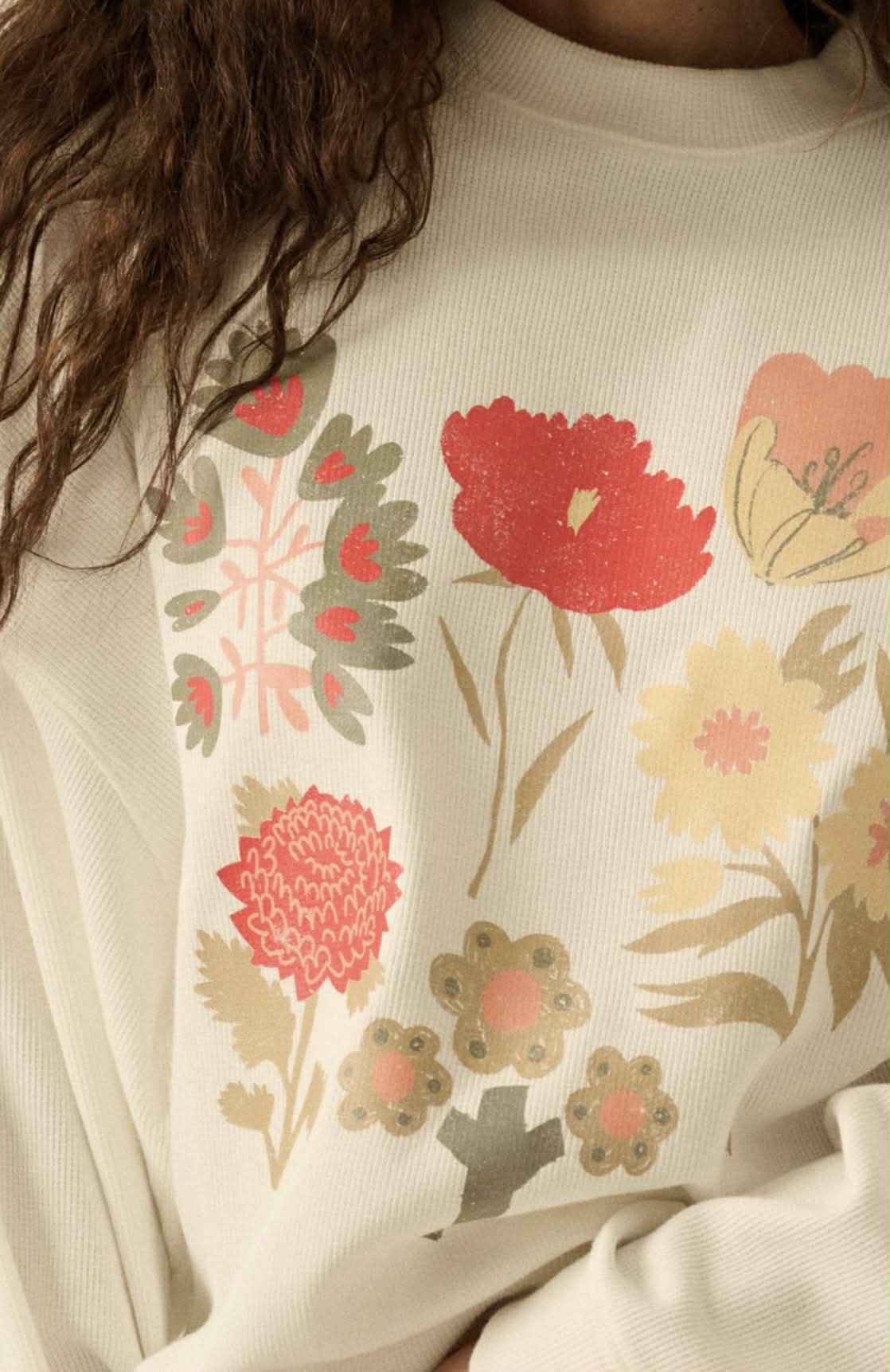 Ivory Floral Graphic Top