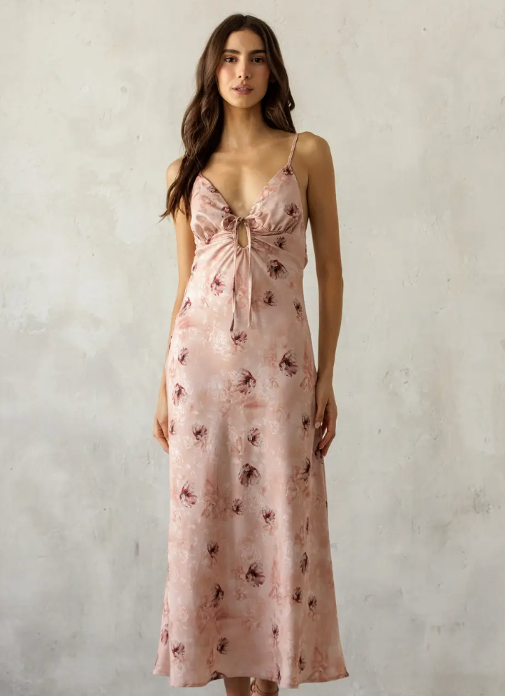 Rose Romance Silk Dress