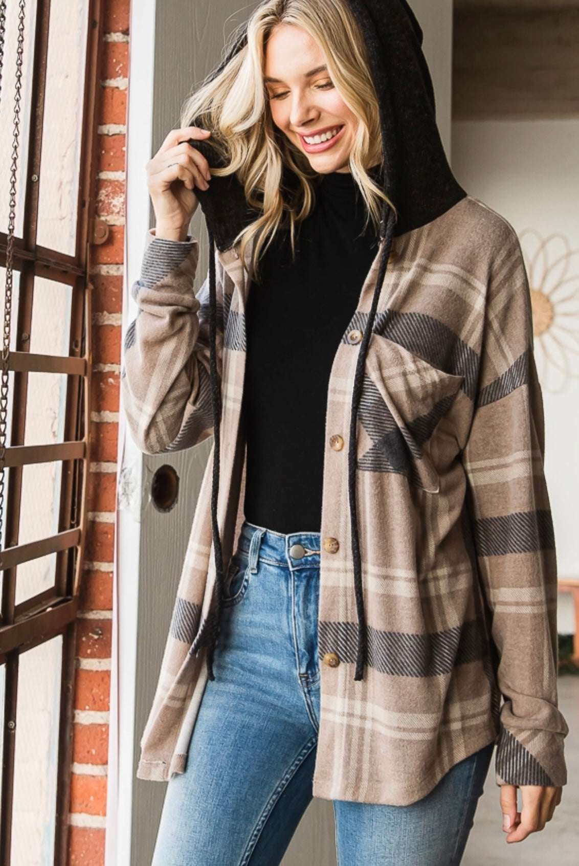 Mocha Hooded Shacket