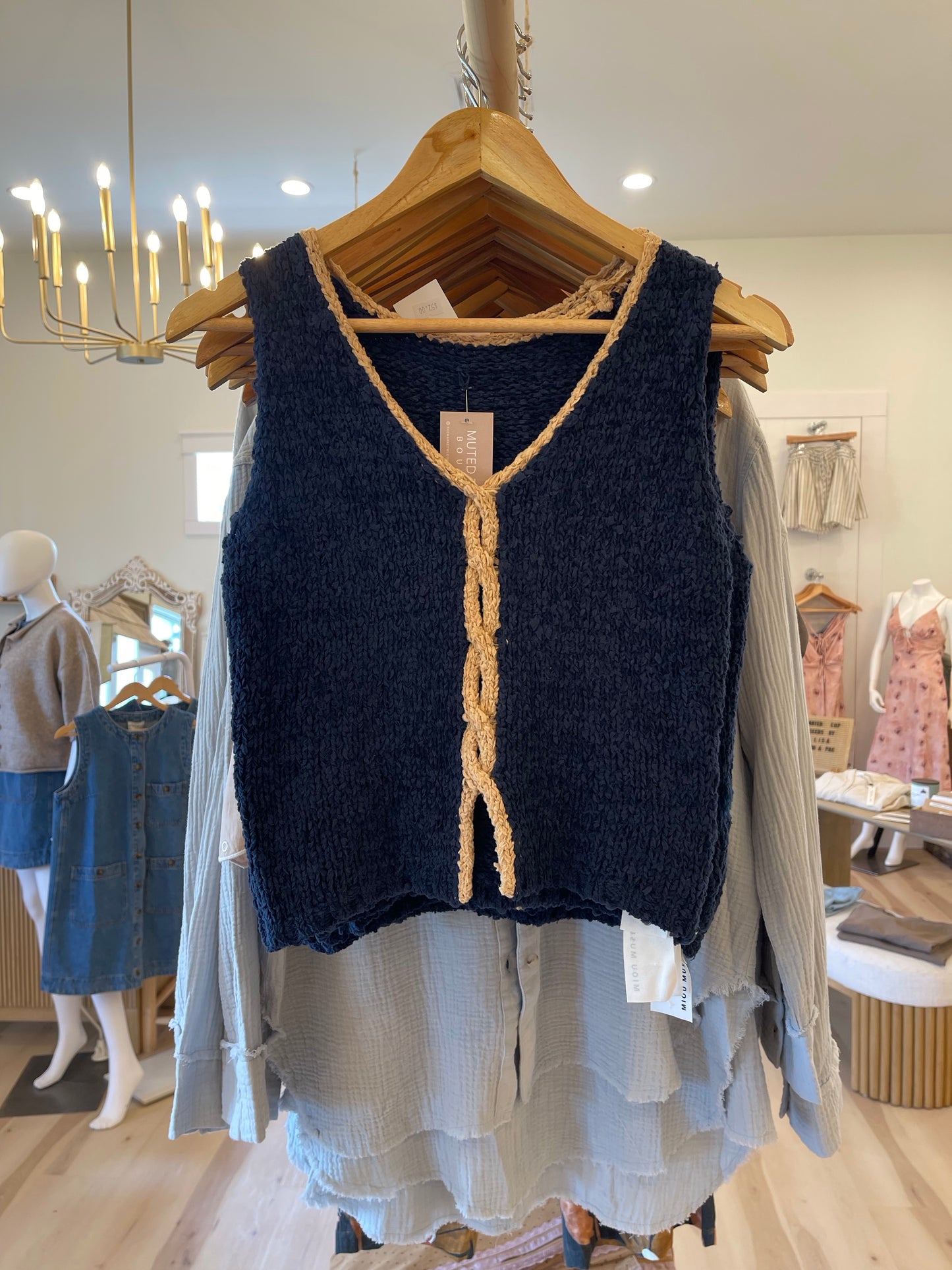 Navy knit top