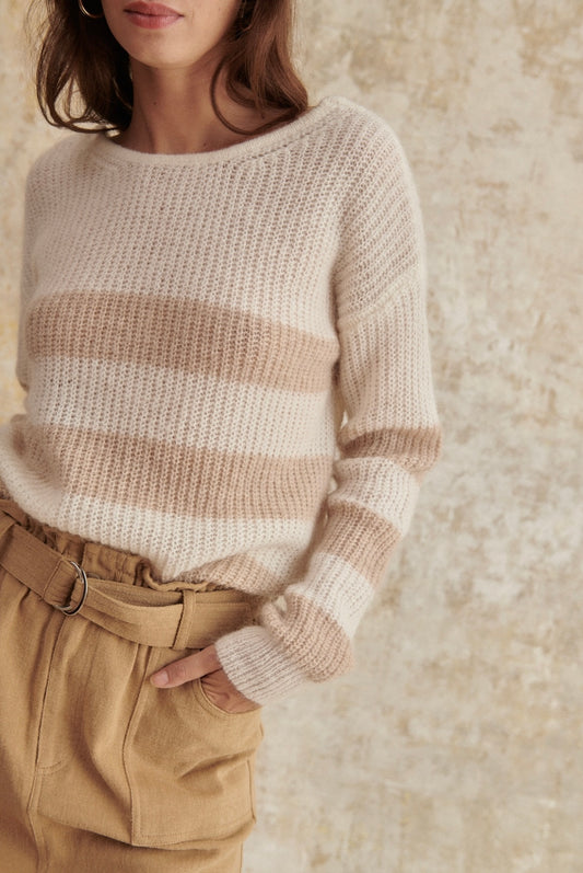 Ecru Striped Sweater