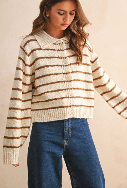 Warm In The Wind Striped Sweater
