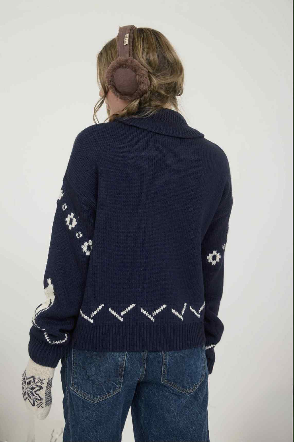 Navy Ski Sweater