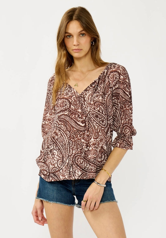 Brown Paisley Blouse