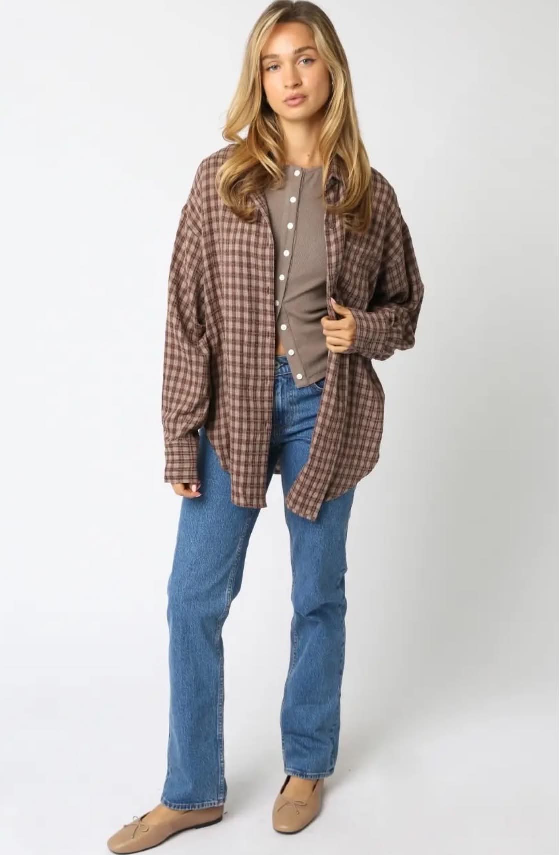 Brown Gingham Shirt