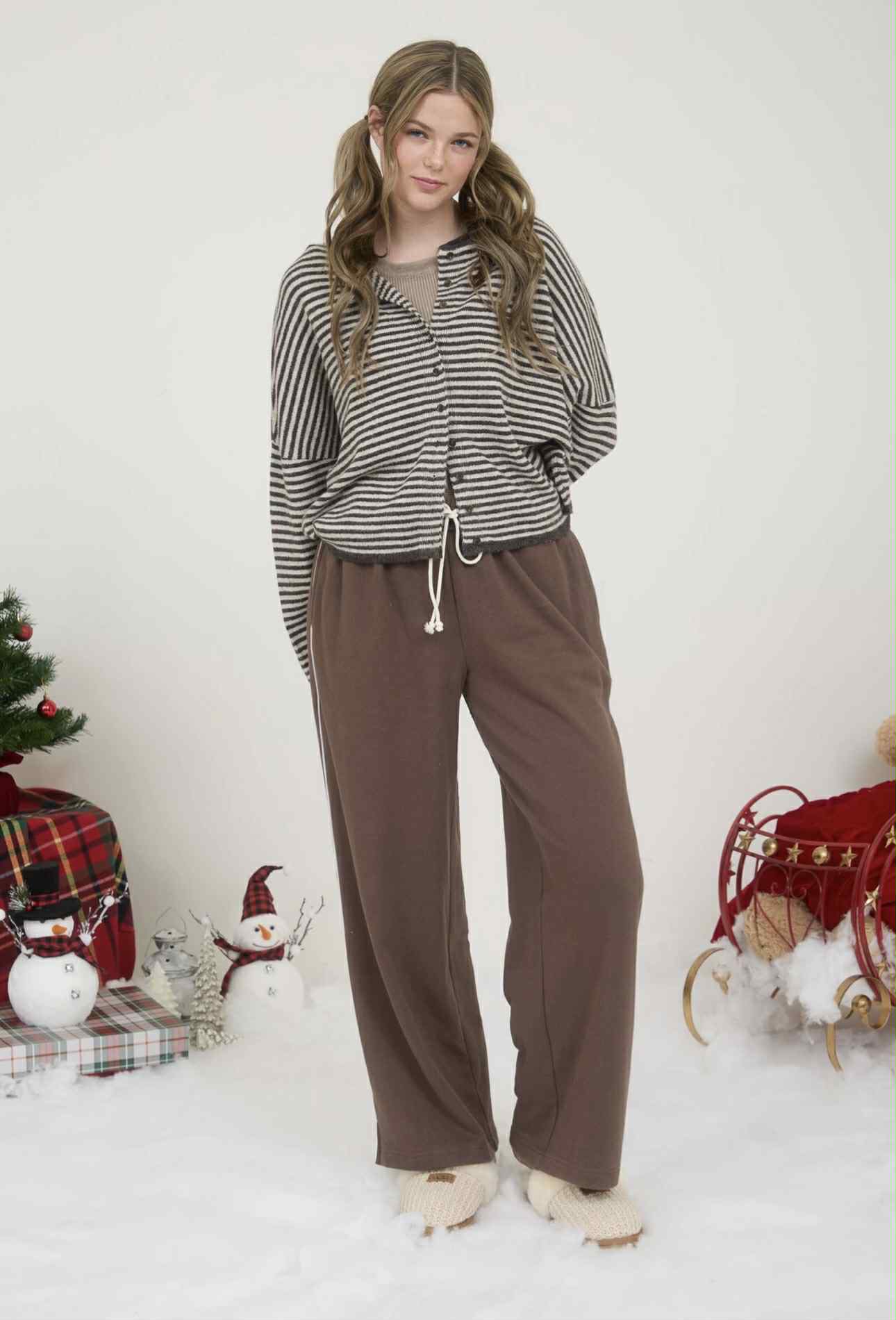 Hot Chocolate Stripped Cardigan