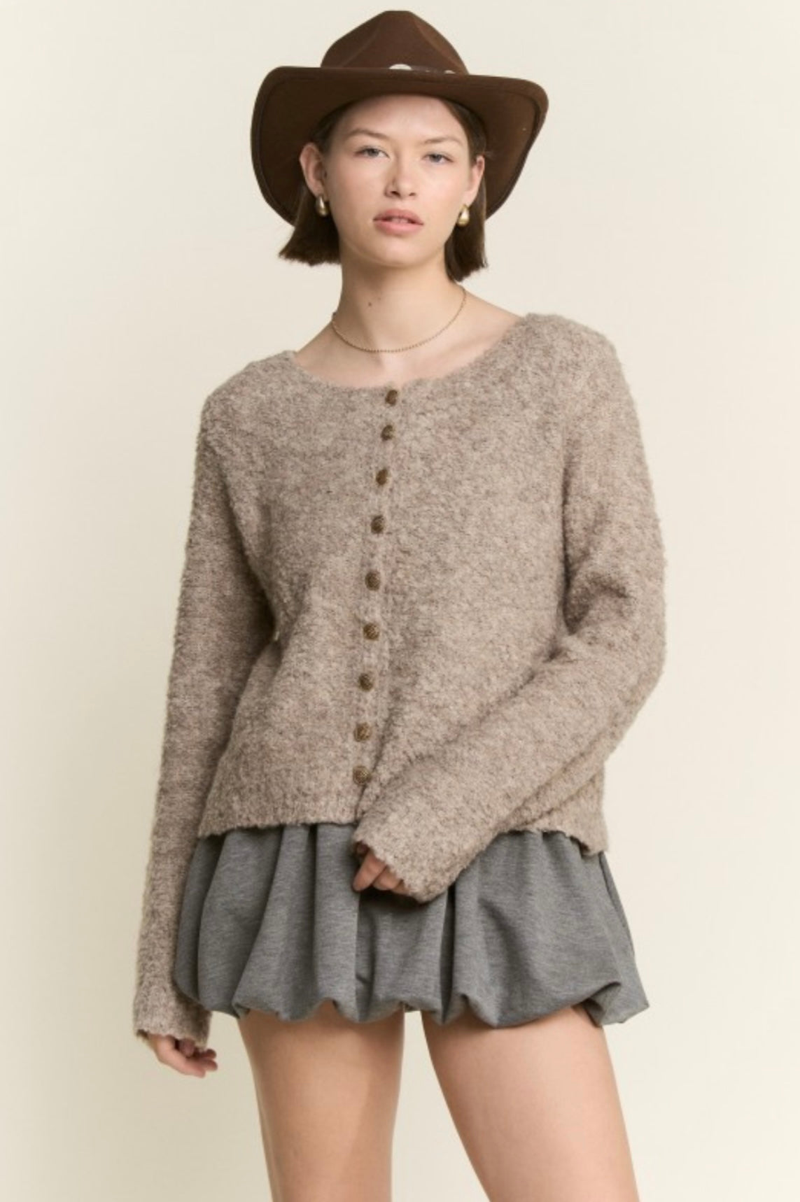 Mocha Button Up Cardigan