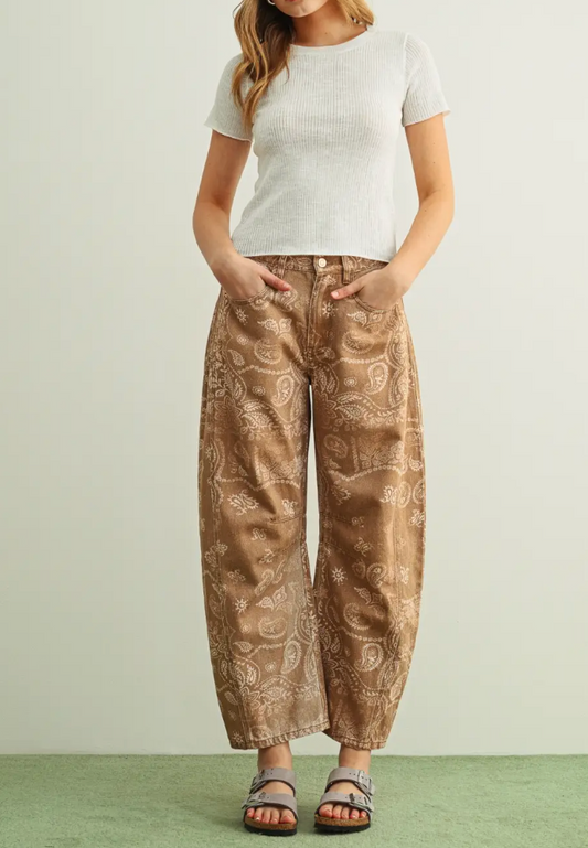 Mocha Paisley Pant