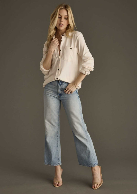 Cream fall button up