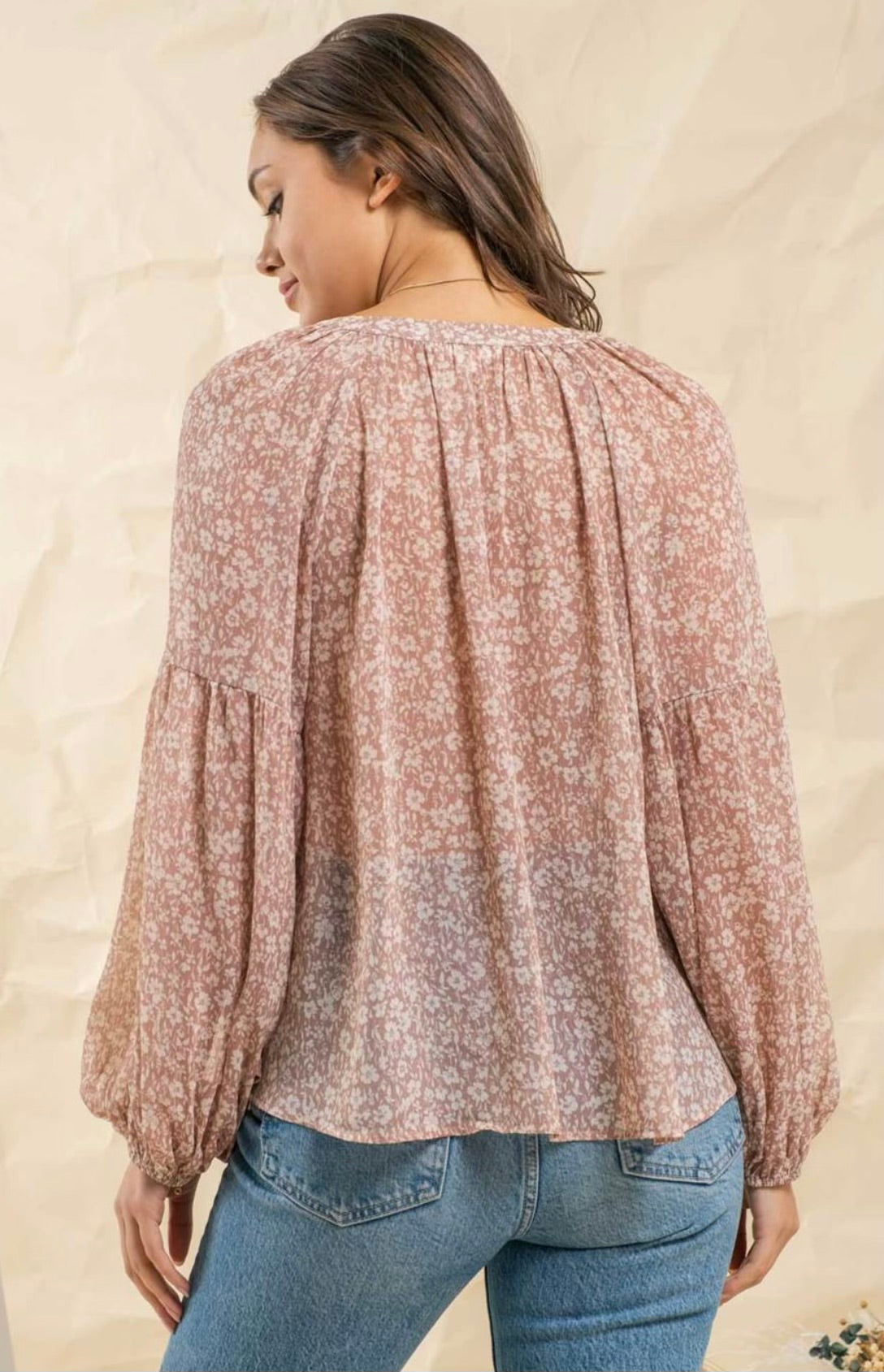 Dusty Pink Floral Long Sleeve
