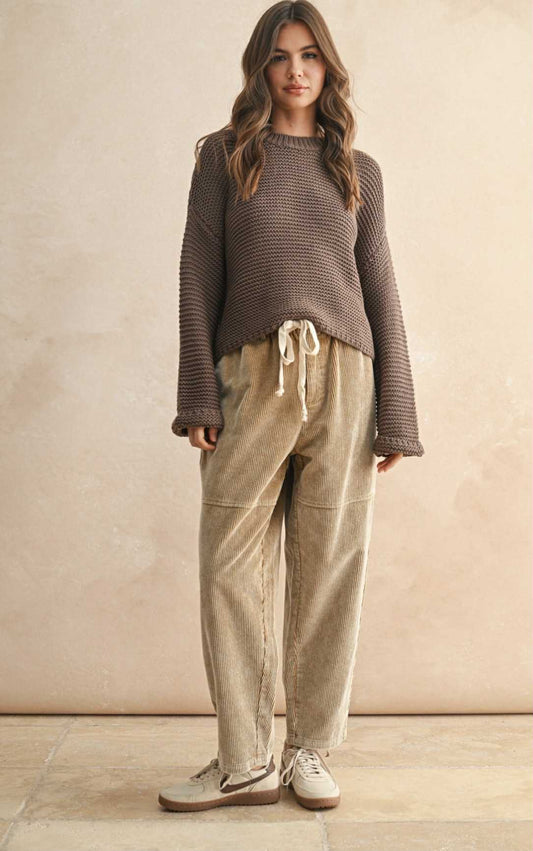 Expresso Waffle Knit Sweater