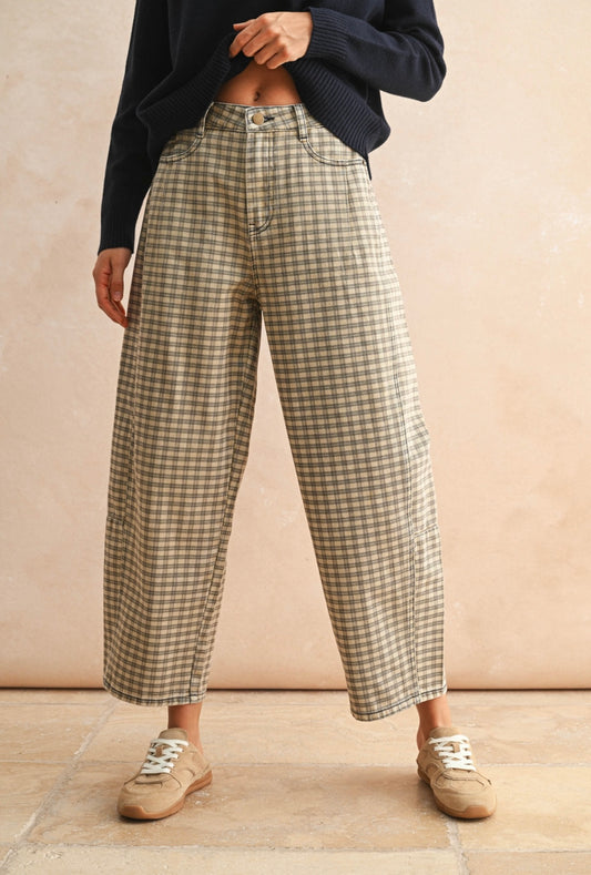 Checkered Barrel Pants