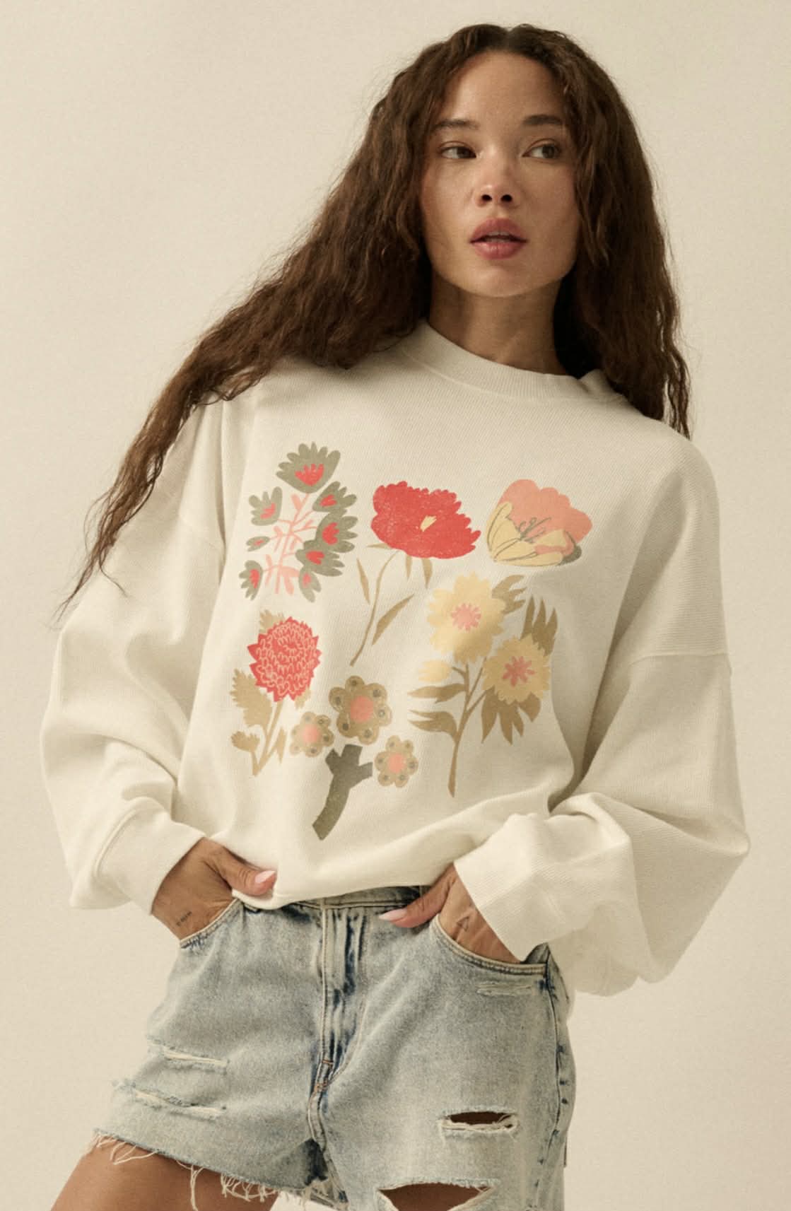 Ivory Floral Graphic Top