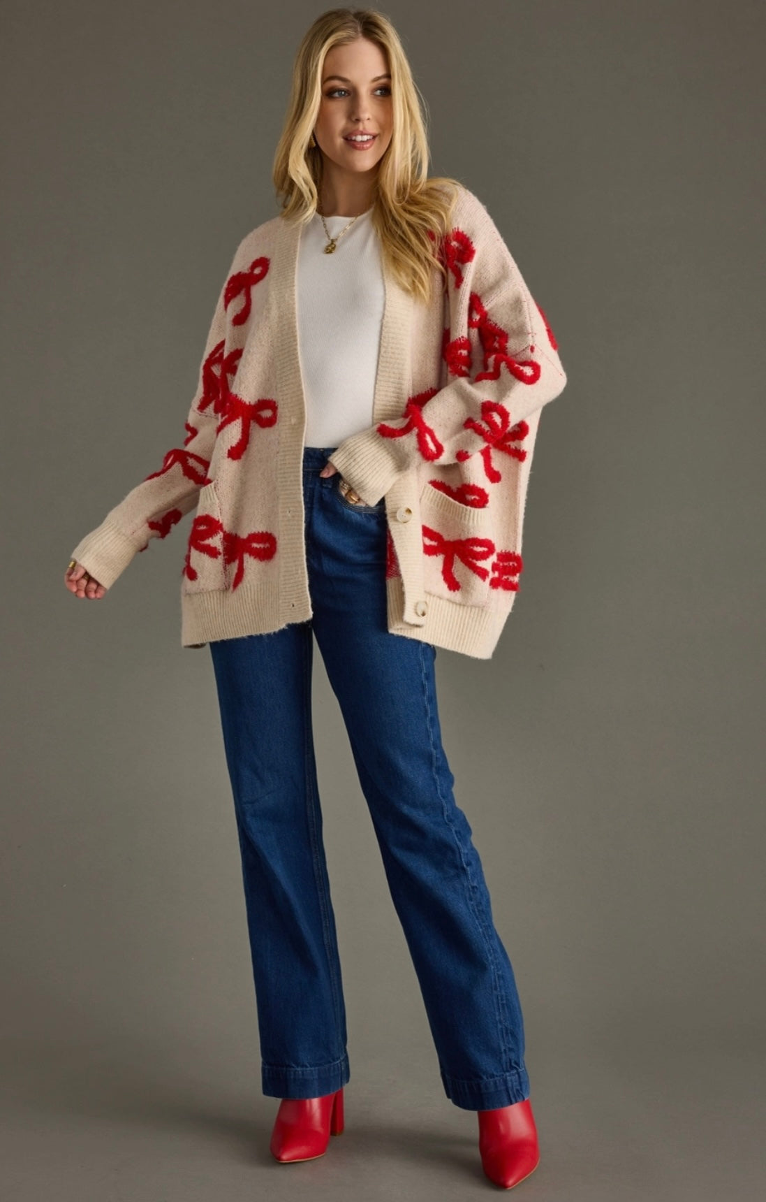 Christmas Bow Cardigan