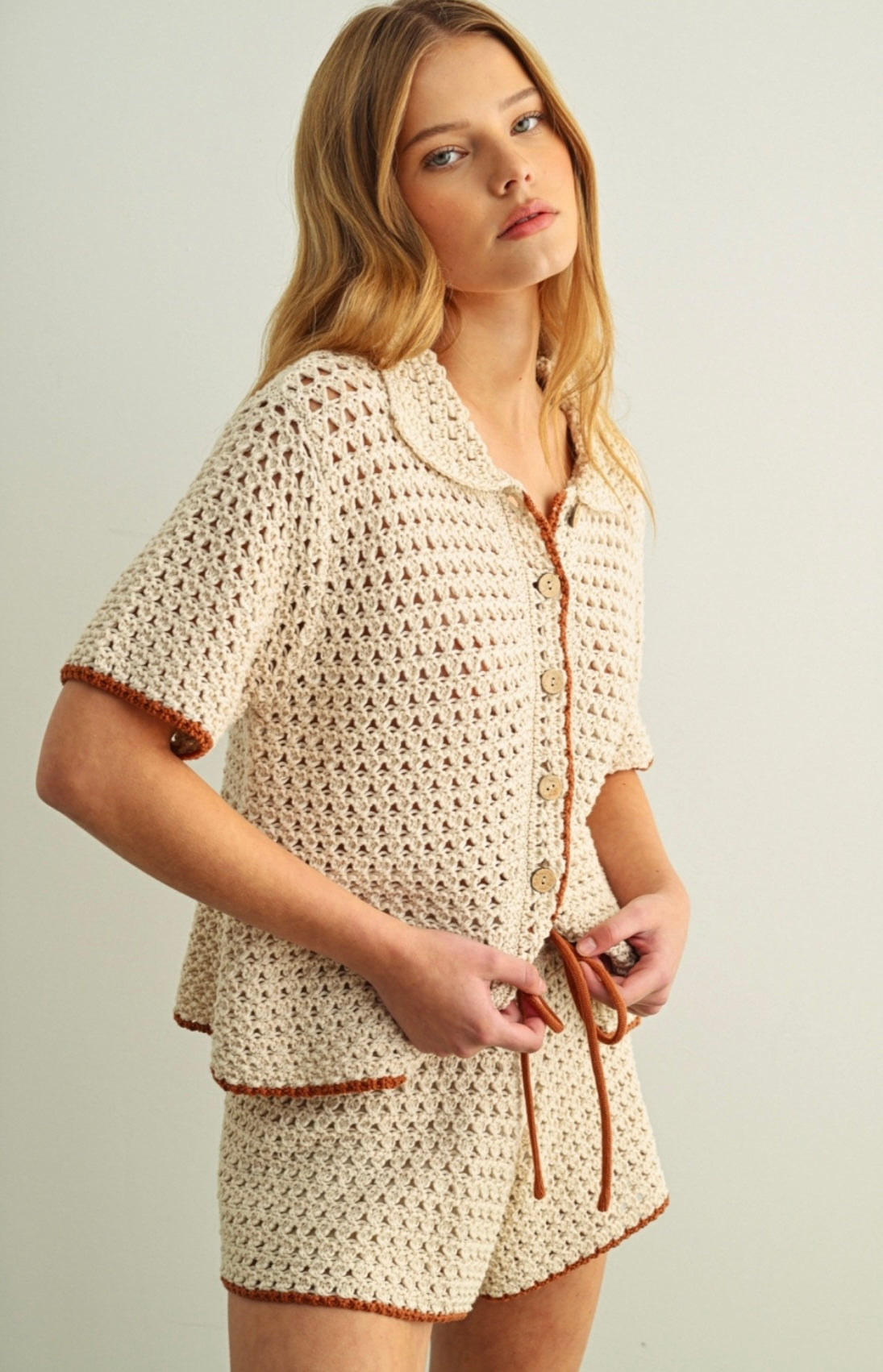 Stitch Knit Button Top