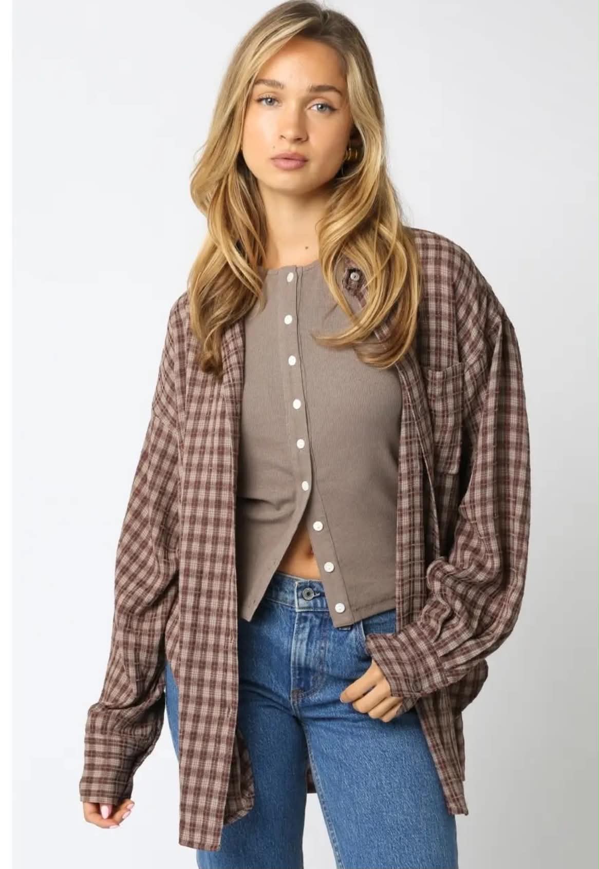 Brown Gingham Shirt