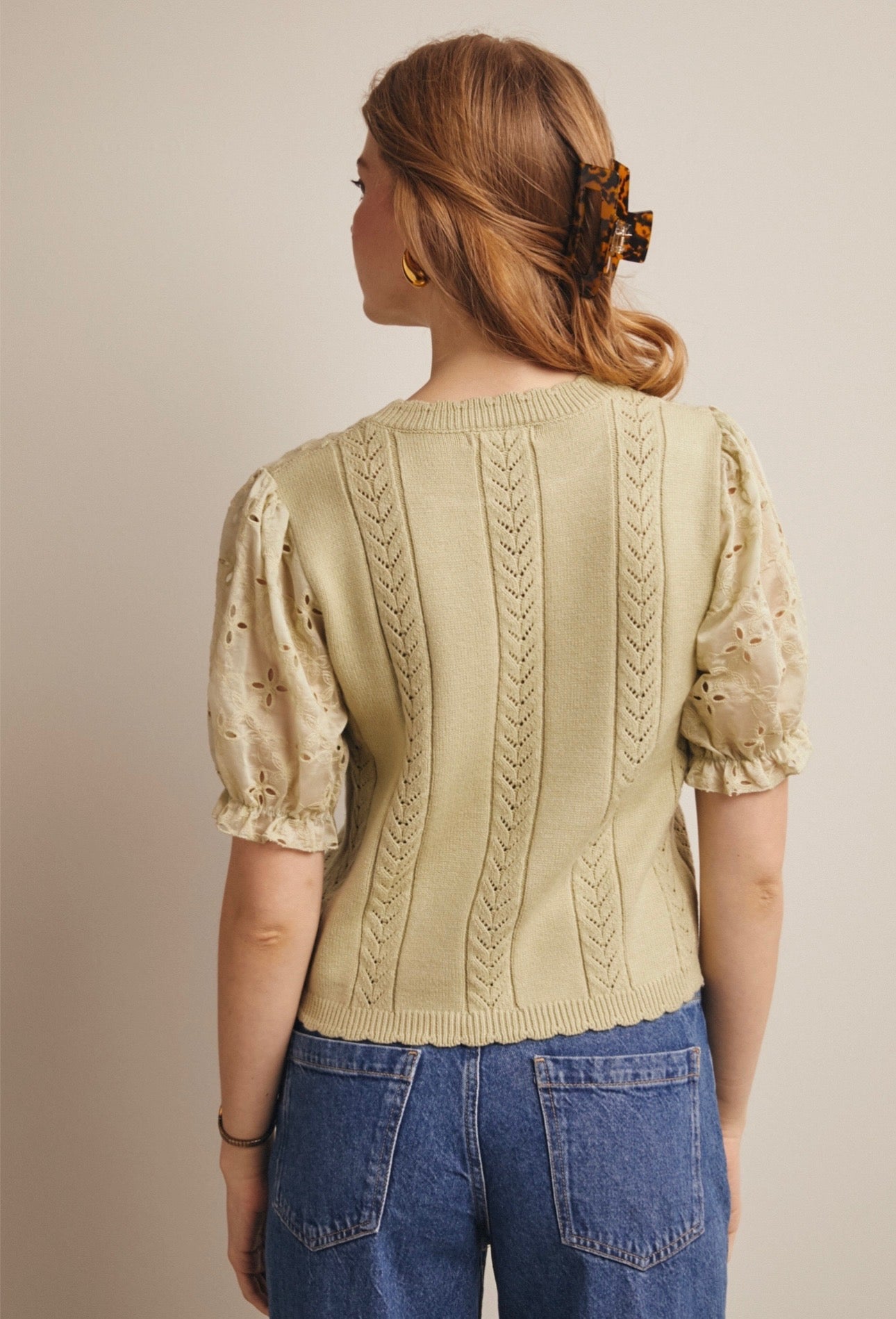 Sage Puff Sleeve Sweater