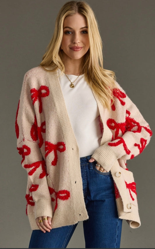 Christmas Bow Cardigan