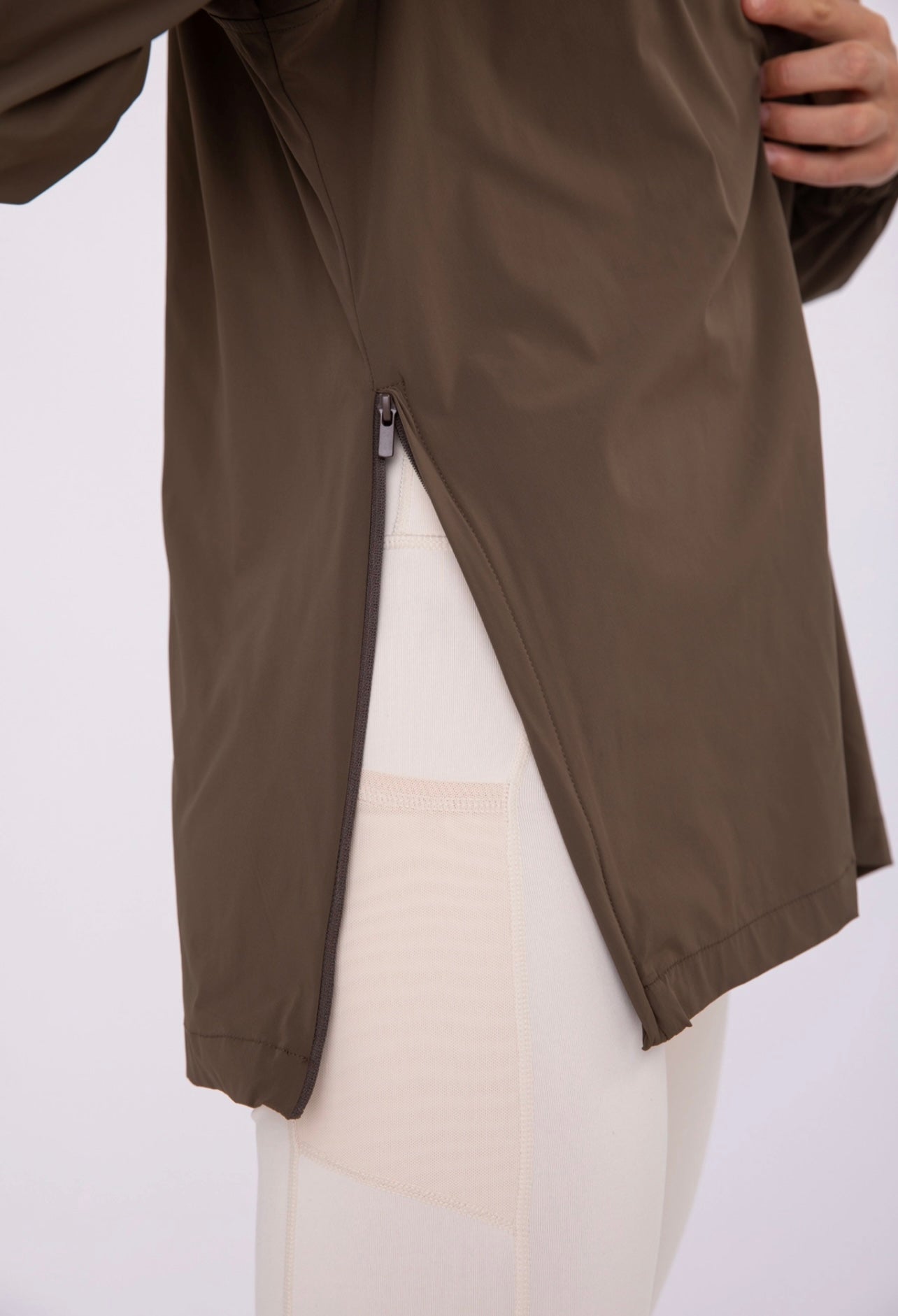 Brown Wind Snap Pull-Over