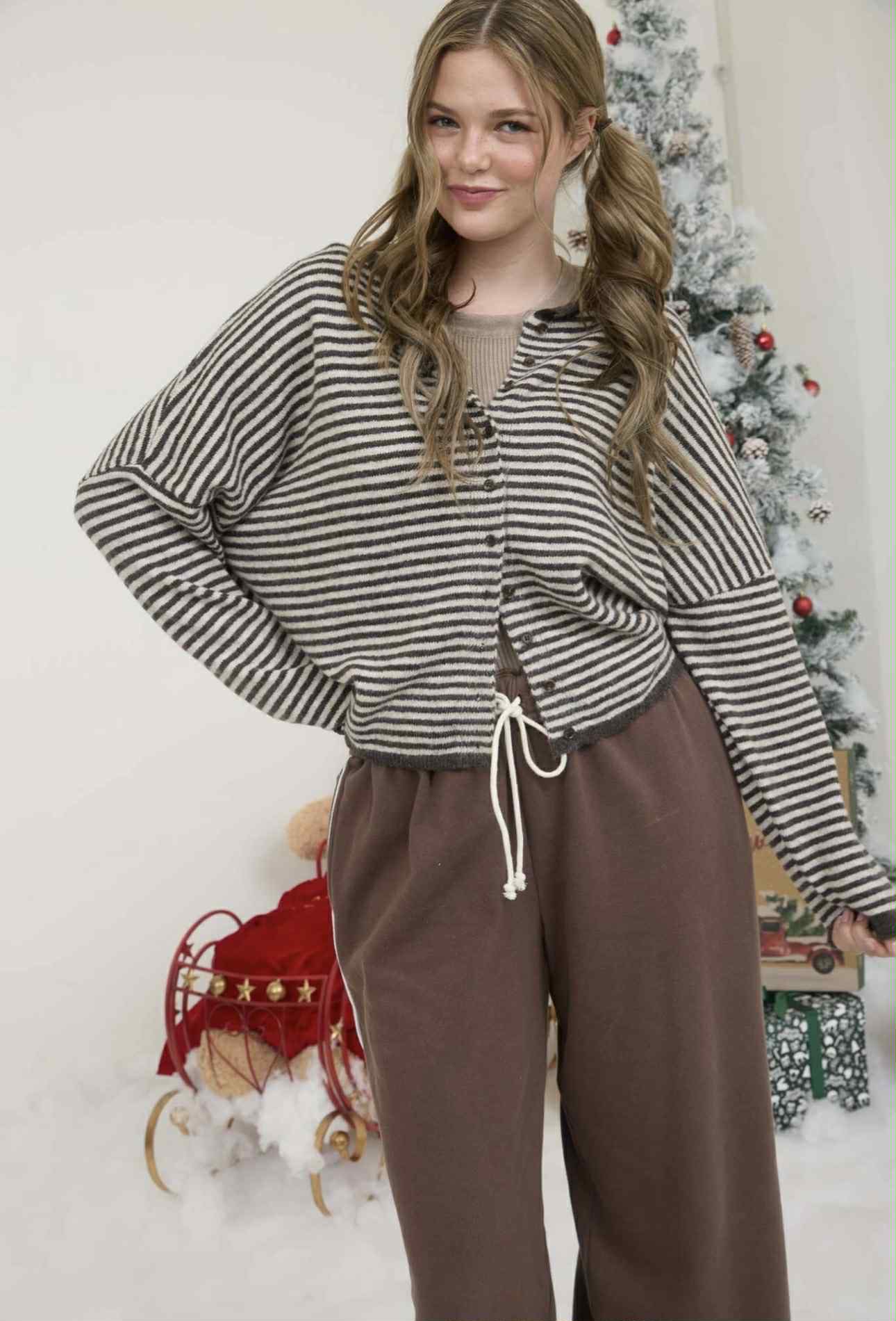 Hot Chocolate Stripped Cardigan