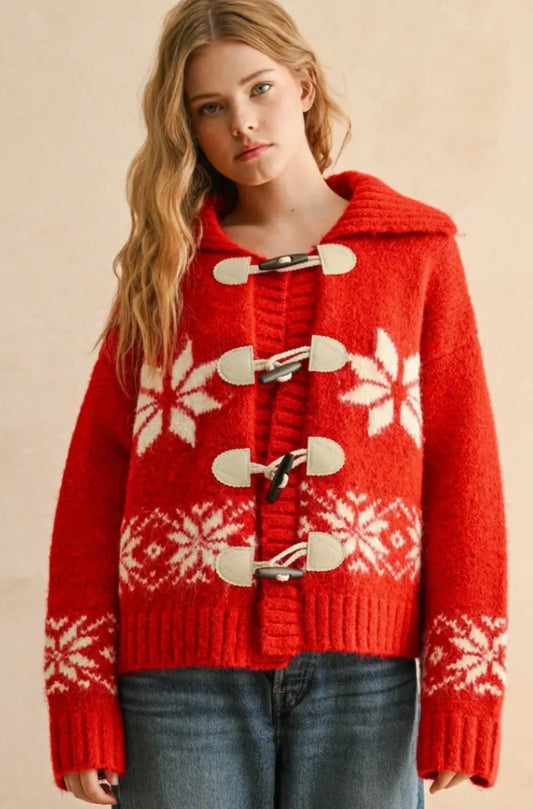 Snowflake Button Sweater