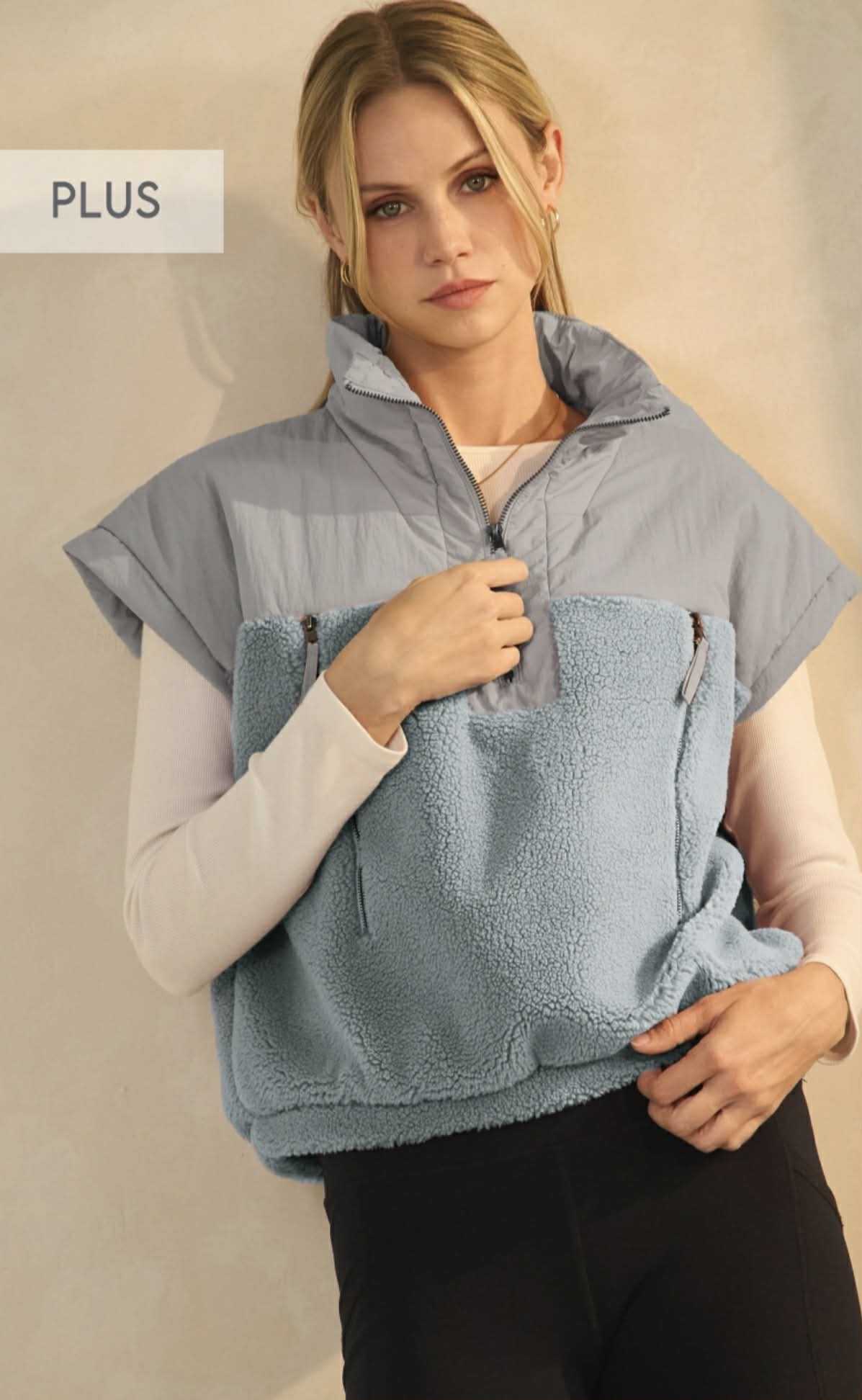 Plus Size Blue Pullover