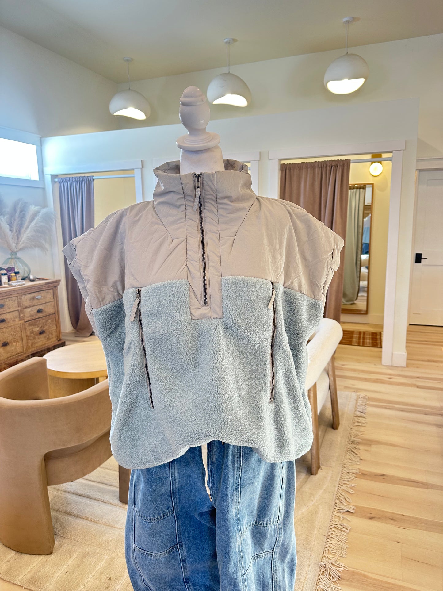 Plus Size Blue Pullover