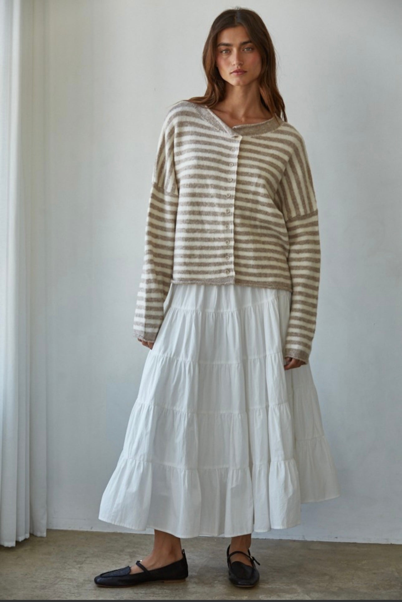 Taupe Button Down Knit Cardigan