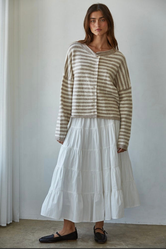 Taupe Button Down Knit Cardigan