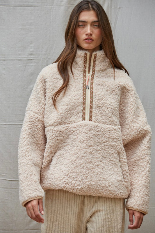 Tribal Half Zip Sherpa