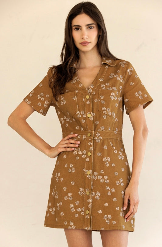 Button Down Floral Dress