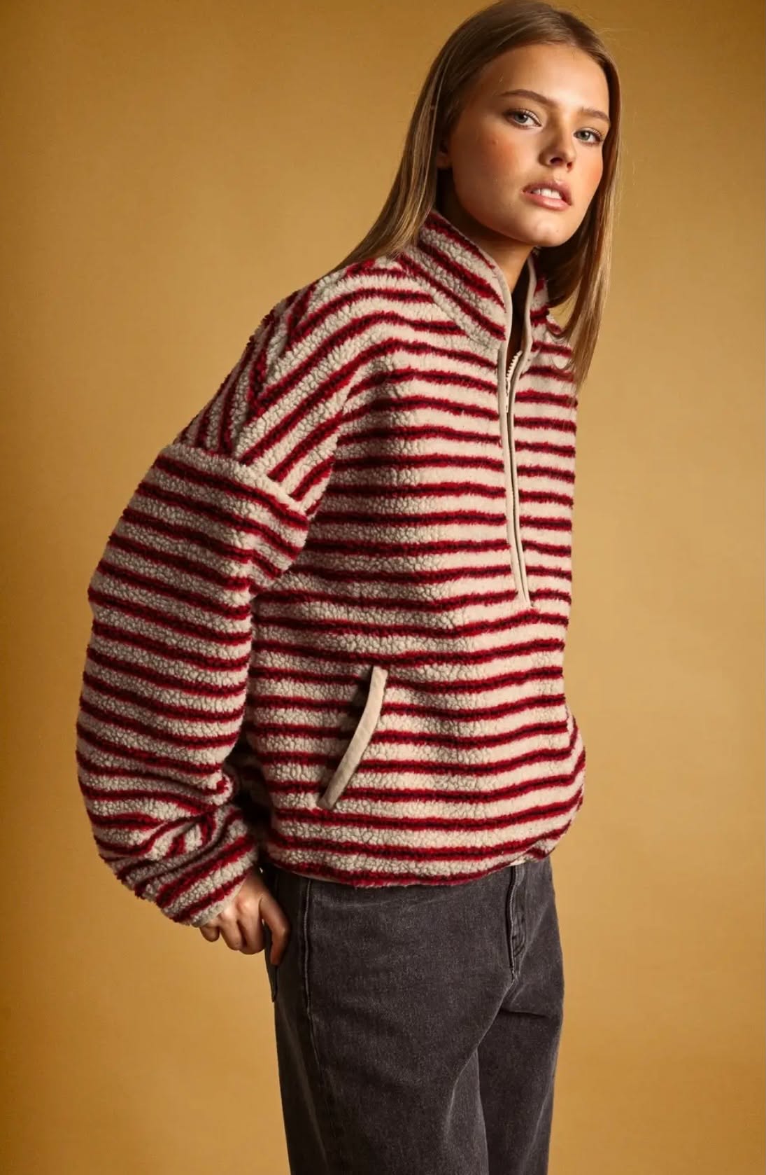 Stone Red Half Zip
