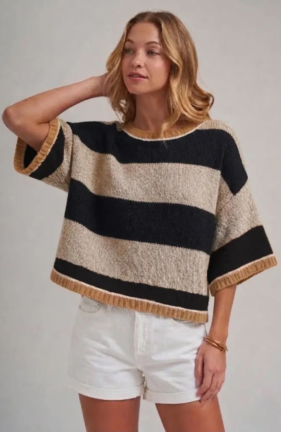 Stripped ice latte sweater