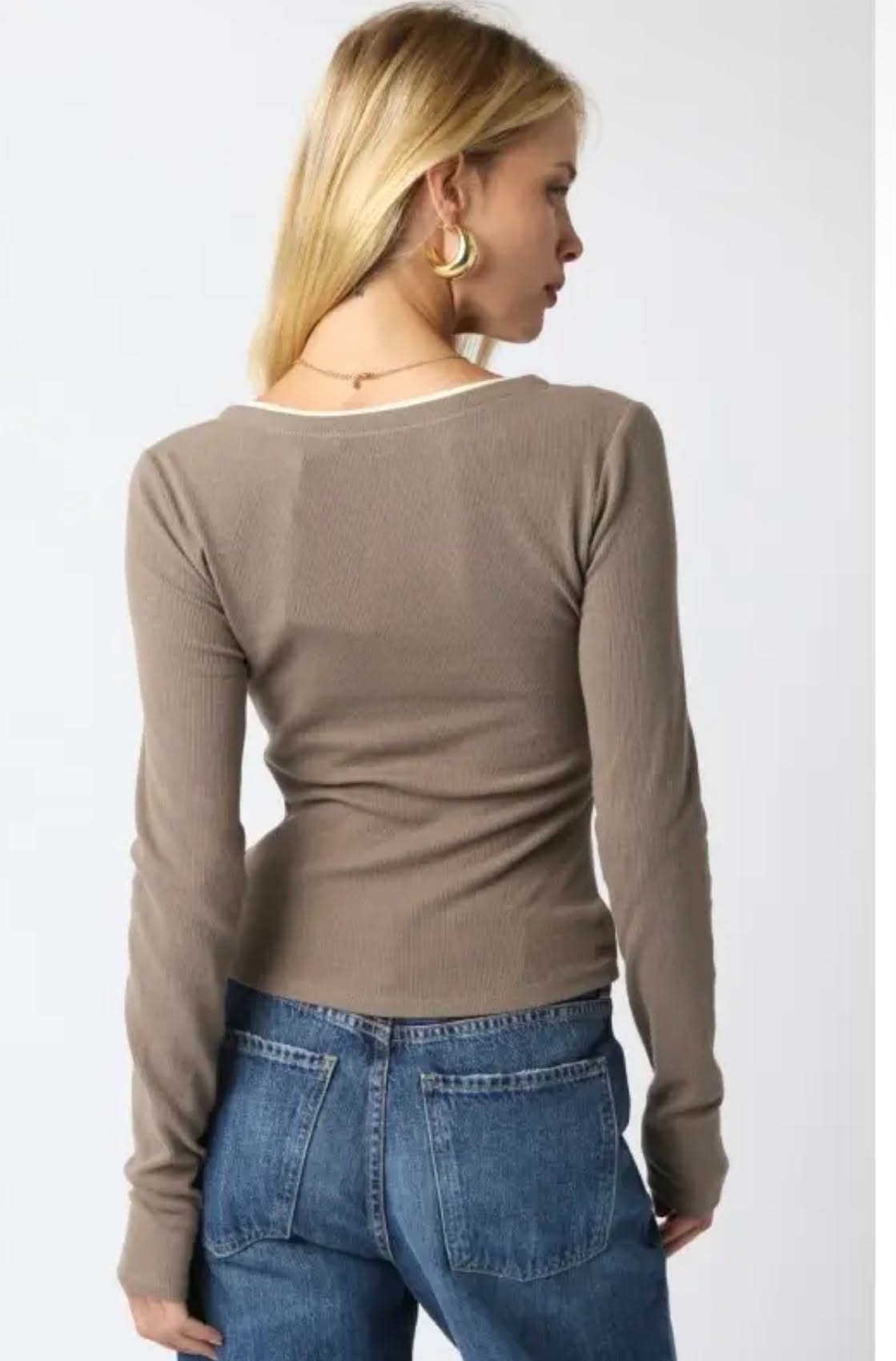 Truffle Brown Button Top