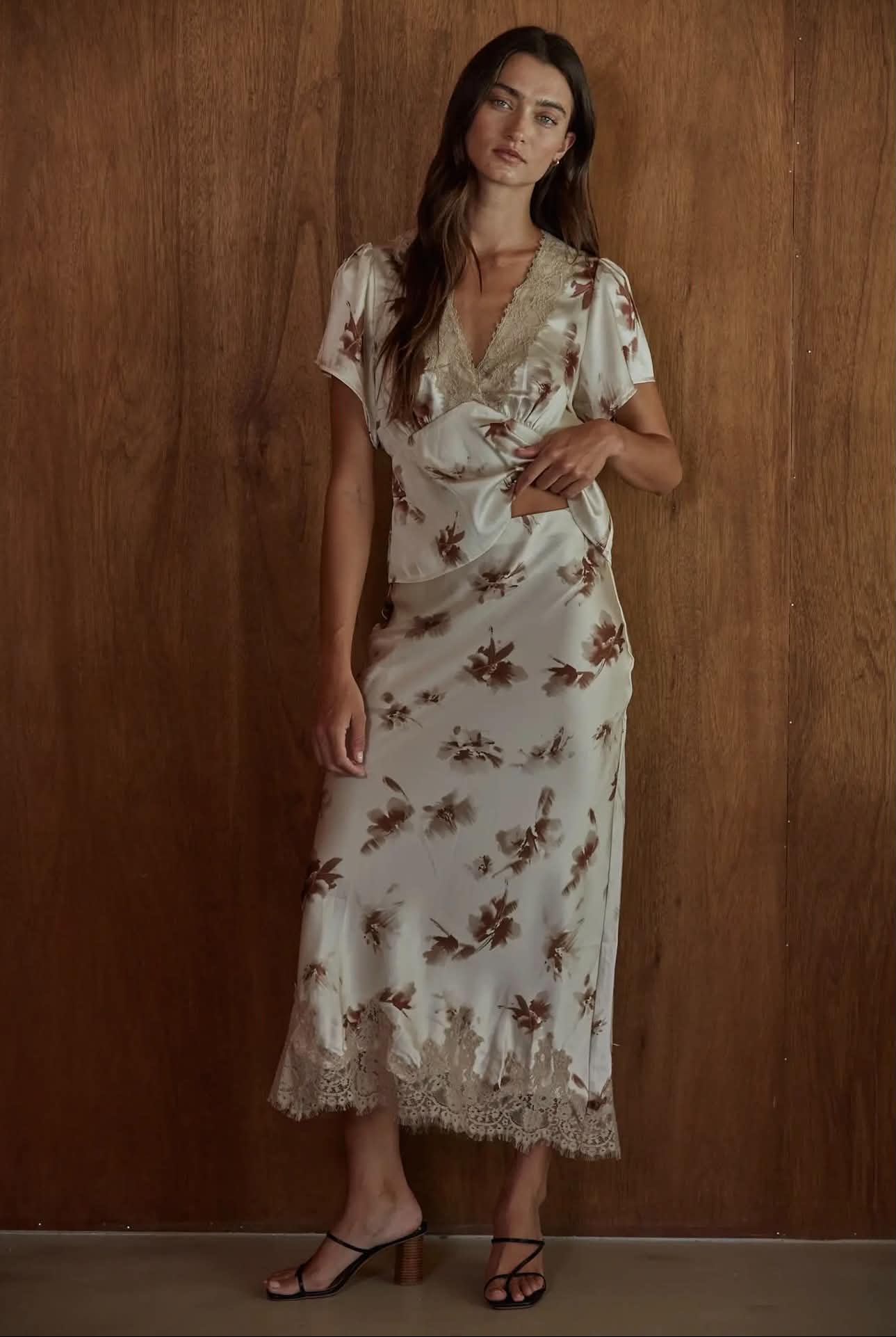 Falling For You Silk Skirt