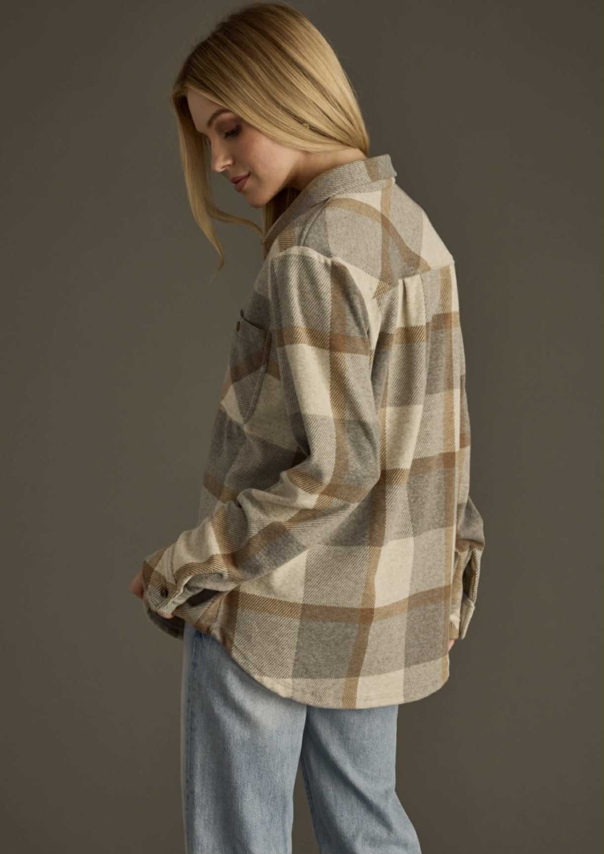 Meet Me At The Patch Tan Flannel