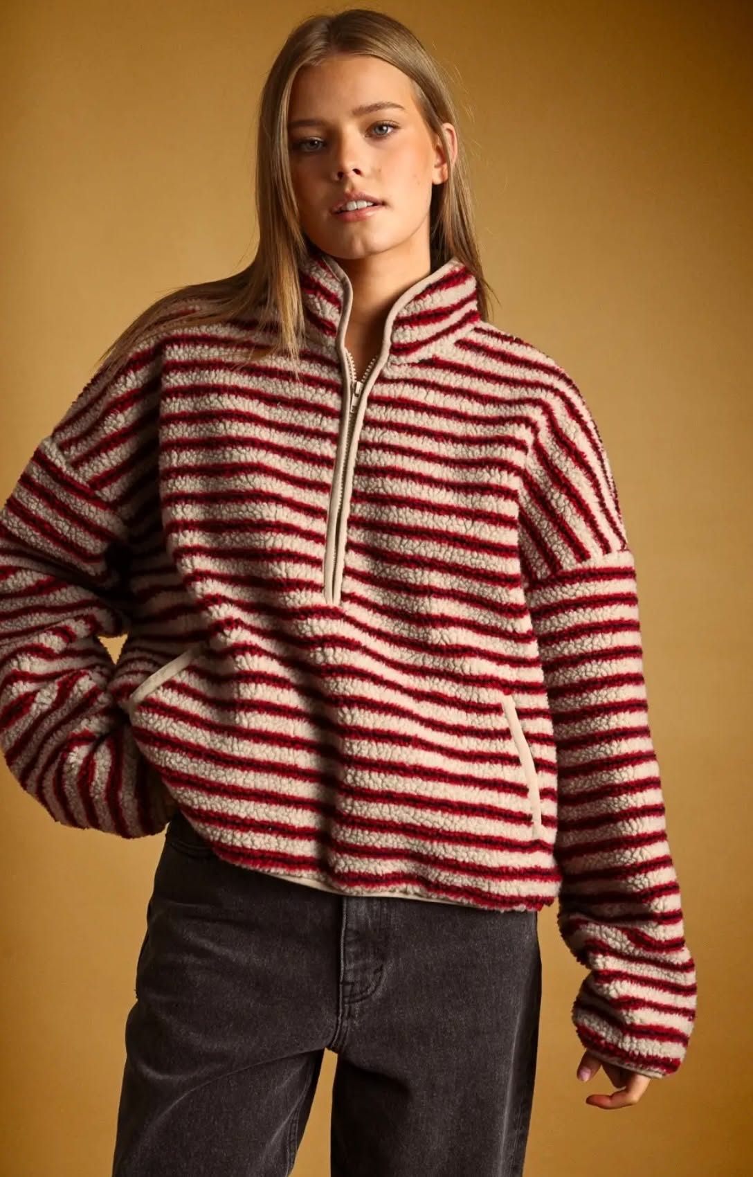 Stone Red Half Zip